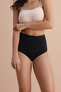 Zivame High Rise Full Coverage Tummy Tucker Hipster Panty - Black Beauty — thumbnail 2